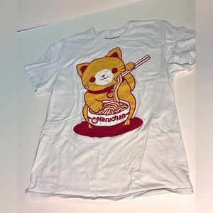 Cat with Ramen Graphic T-Shirt